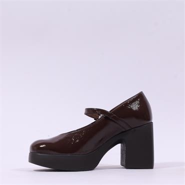 Wonders Lady Bold Mary Jane Heel - Brown Patent